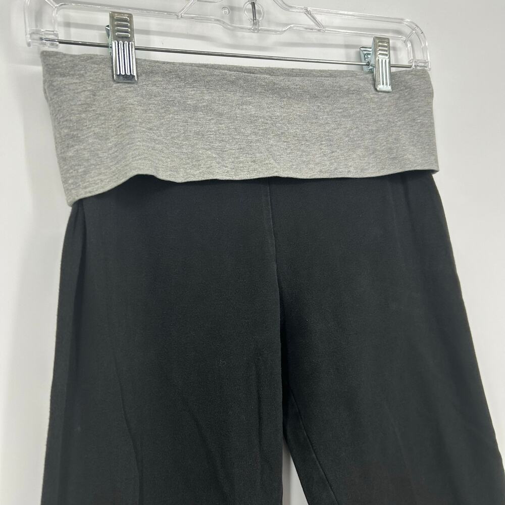 VTG y2k Women's Grey Black Low Rise Victoria's Secret LOVE Fold Over Leggings~S - Picture 3 of 7